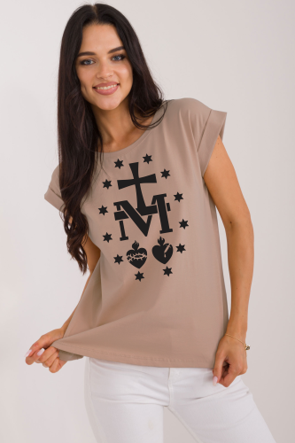 bezowa damska koszulka katolicka chrzescijanska cudowny medalik.png