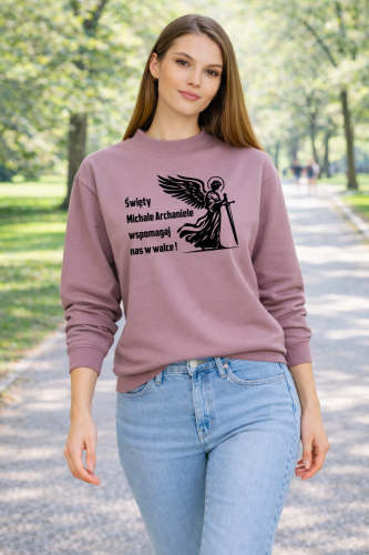 chrześcijańska bluza damska brudny roz swiety michal archaniol.png