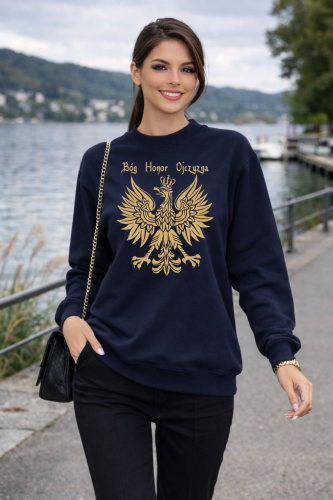 bluza damska granatowa Godło Bóg Honor Ojczyzna.png