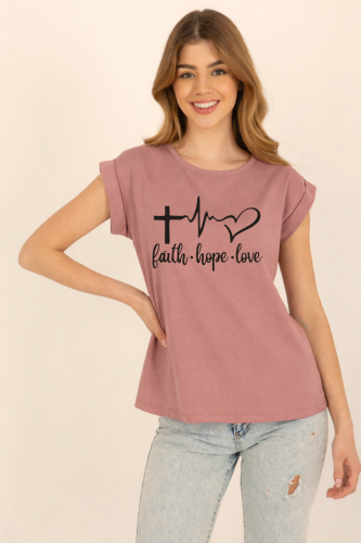 pudrowy róż damska koszulka katolicka chrzescijanska faith hope love wiara nadzieja milosc.png