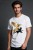 Chrześcijański katolicki religijny biały T-shirt męski z przesłaniem święty michał archanioł