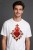 Chrześcijański katolicki religijny biały T-shirt męski z przesłaniem najswietsze serce pana jezusa