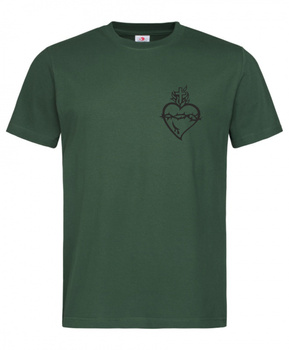 Zielona koszulka męska Najświętsze Serce Jezusa (przesłanie kolor czarny)