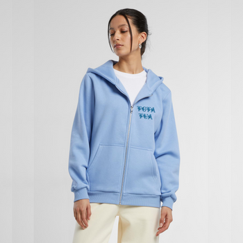 Błękitna bluza damska rozpinana z haftem Tota Tua - cała Twoja