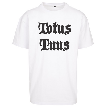 Biały t-shirt męski z nadrukiem Totus Tuus - cały Twój Maryjo