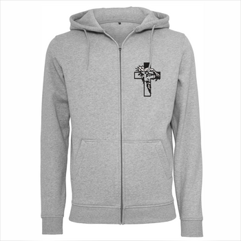 Bluza męska rozpinana z kapturem Krzyż z Twarzą Chrystusa