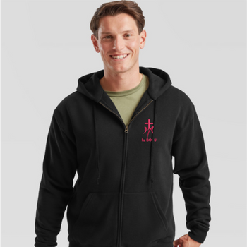 Czarna bluza męska rozpinana z kapturem Ku Bogu