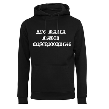 Czarna bluza męska z kapturem - AVE Maria Mater Misericordiae