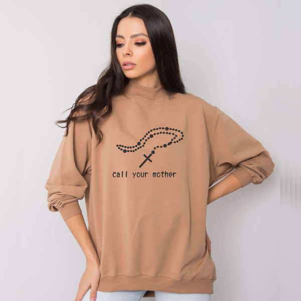 Bluza damska oversize w kolorze camelowym