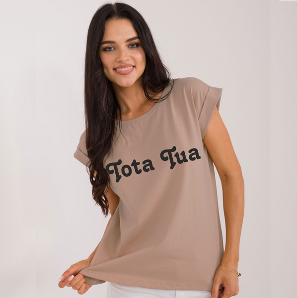 Ciemnobeżowa koszulka damska Tota Tua- Cała Twoja