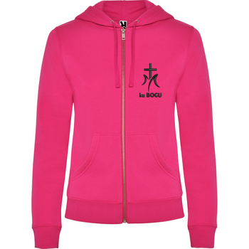 Elegancka Różowa Bluza Damska z Kapturem haft ku Bogu