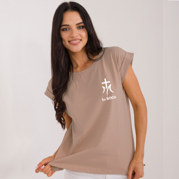 Ciemnobeżowa koszulka damska Ku Bogu