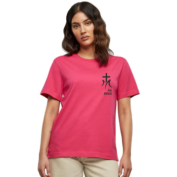 Fuksjowa koszulka damska z logo ku Bogu