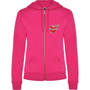 Elegancka Różowa Bluza Damska z Kapturem Niepokalane Serce Maryi