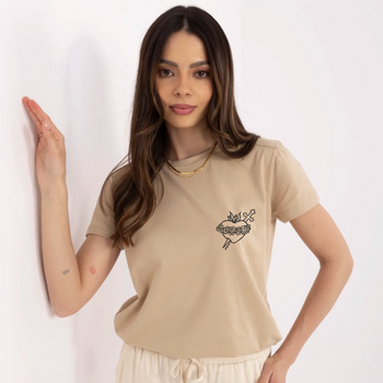 Beżowa koszulka damska Niepokalane Serce Maryi