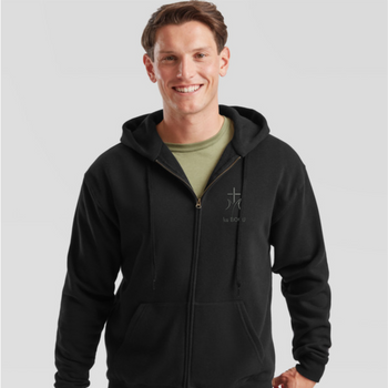 Czarna bluza męska rozpinana z kapturem Ku Bogu