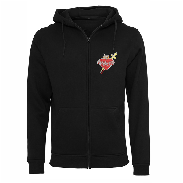 Czarna bluza męska rozpinana z kapturem Niepokalane Serce Maryi