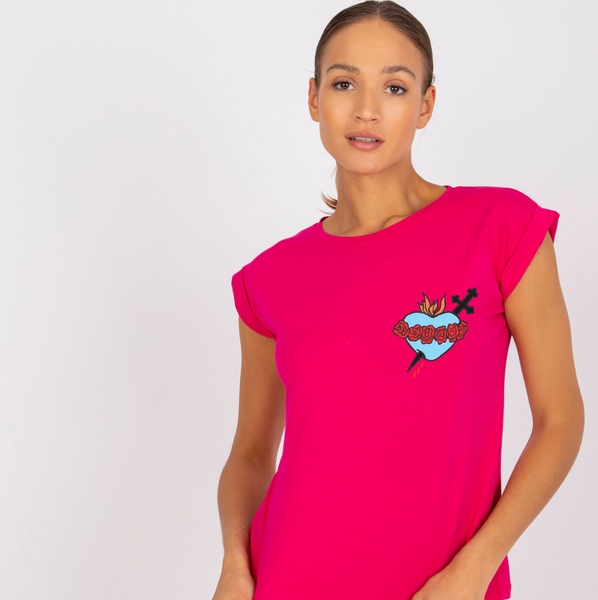 Koszulka damska w kolorze fuksji Niepokalane Serce Maryi
