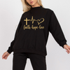 Czarna bluza damska oversize z nadrukiem faith, hope, love (wiara, nadzieja, miłość)-złoty połysk