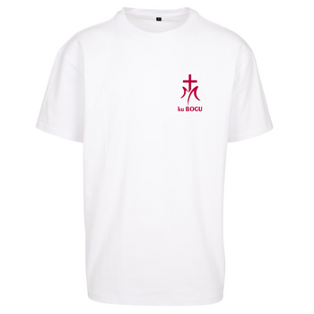 Biały t-shirt męski z nadrukiem Ku Bogu