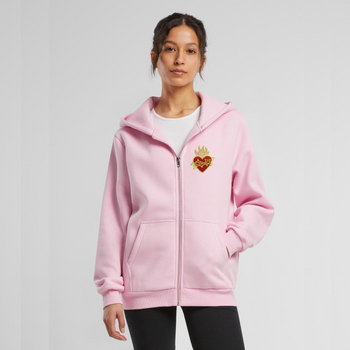 Różowa bluza damska rozpinana haft Najświętsze Serce Jezusa