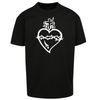 Czarny t-shirt męski z nadrukiem Najświętsze Serce Jezusa