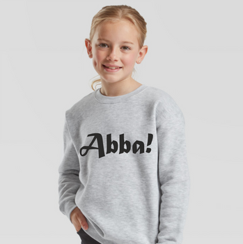 Szara bluza dla dzieci i młodzieży (3-6 lat) nadruk Abba czarny