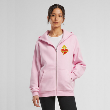 Różowa bluza damska rozpinana haft Najświętsze Serce Jezusa