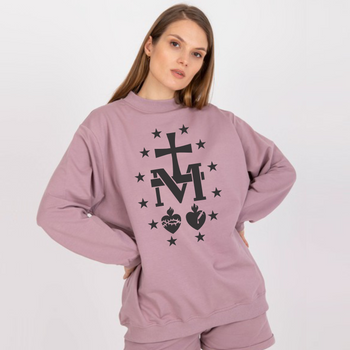 Modna Bluza Damska Oversize w Pudrowym Różu - Cudowny Medalik