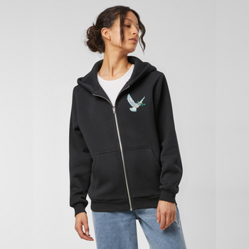 Czarna bluza damska rozpinana z haftem Gołębica Ducha Świętego