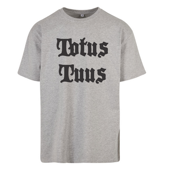 Szary t-shirt męski z nadrukiem Totus tuus