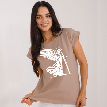 Ciemnobeżowa koszulka damska Święty Michał Archanioł