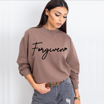 Bluza damska oversize w kolorze cappucino Forgiven - Przebaczenie