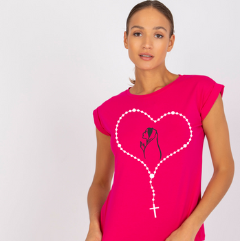 Koszulka damska w kolorze fuksji z Różańcem