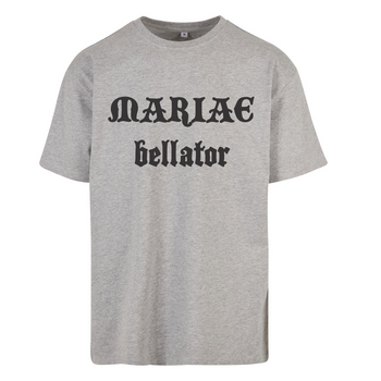 Szary t-shirt męski z nadrukiem Mariae Bellator - Wojownik Maryi