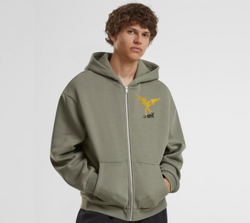 Zielona bluza męska rozpinana z kapturem Święty Michał Archanioł