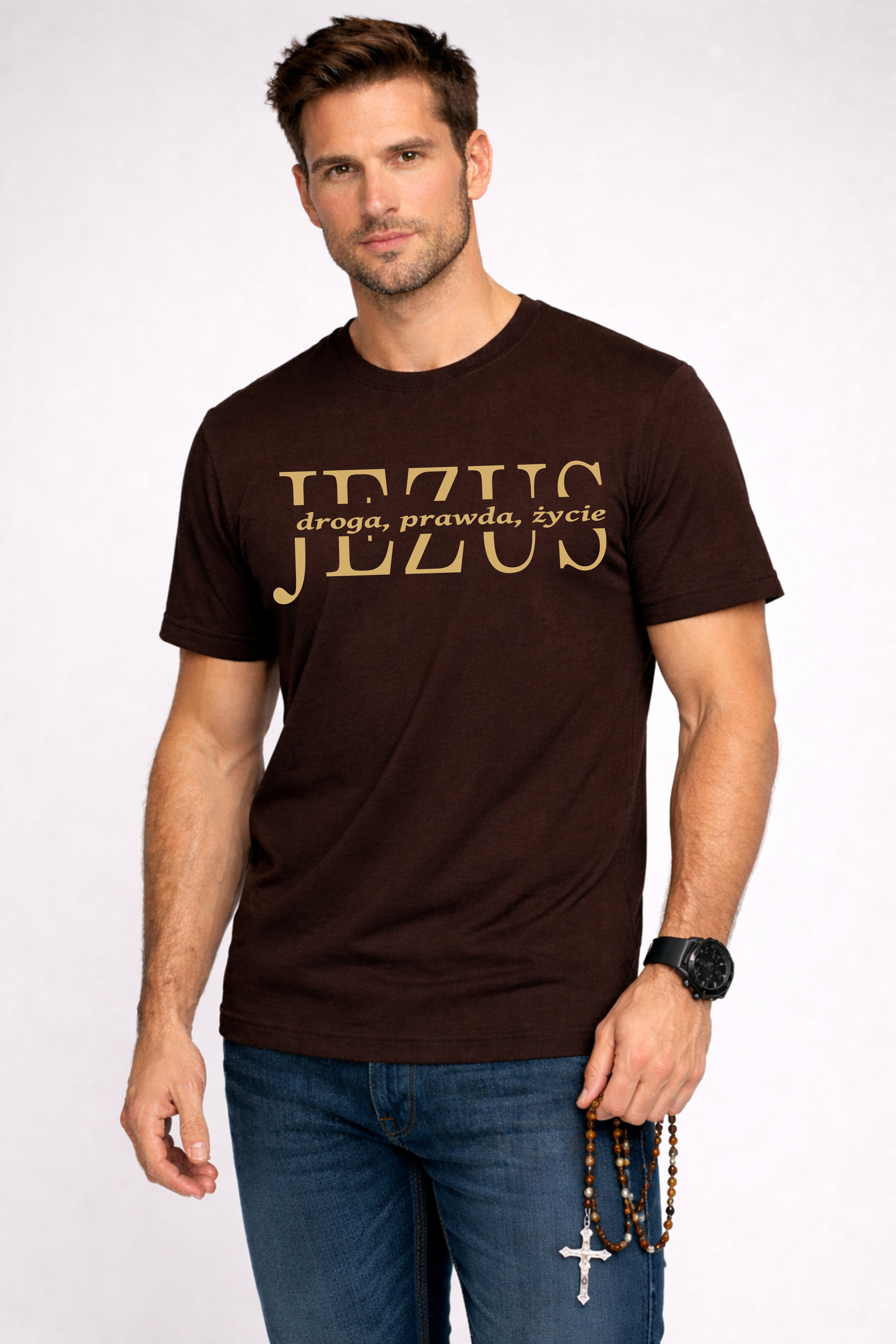 męska koszulka katolicka chrzescijanska jezus droga prawda zycie.png