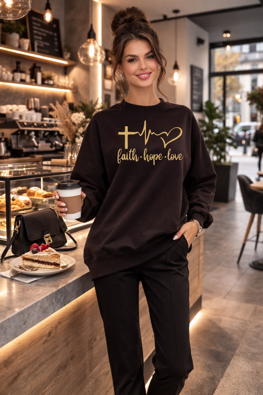 chrześcijańska bluza damska brązowa faith hope love wiara nadzieja milosc.png