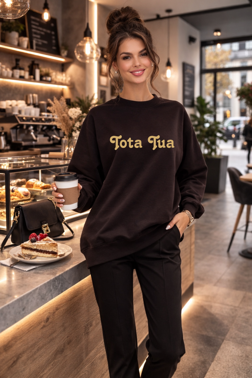 chrześcijańska bluza damska brązowa tota tua cała twoja.png