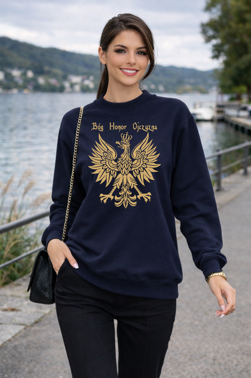 bluza damska granatowa Godło Bóg Honor Ojczyzna.png