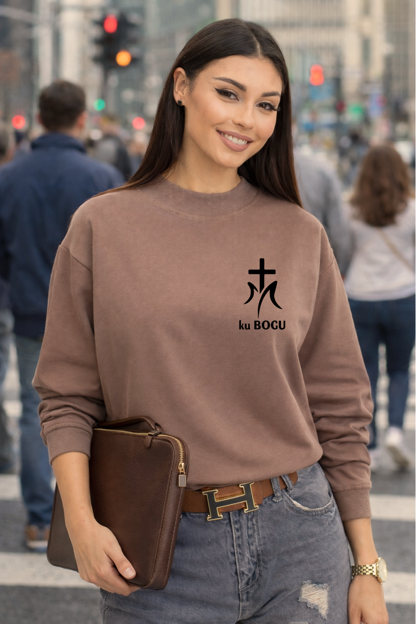 chrześcijańska bluza damska cappucino ku bogu.png