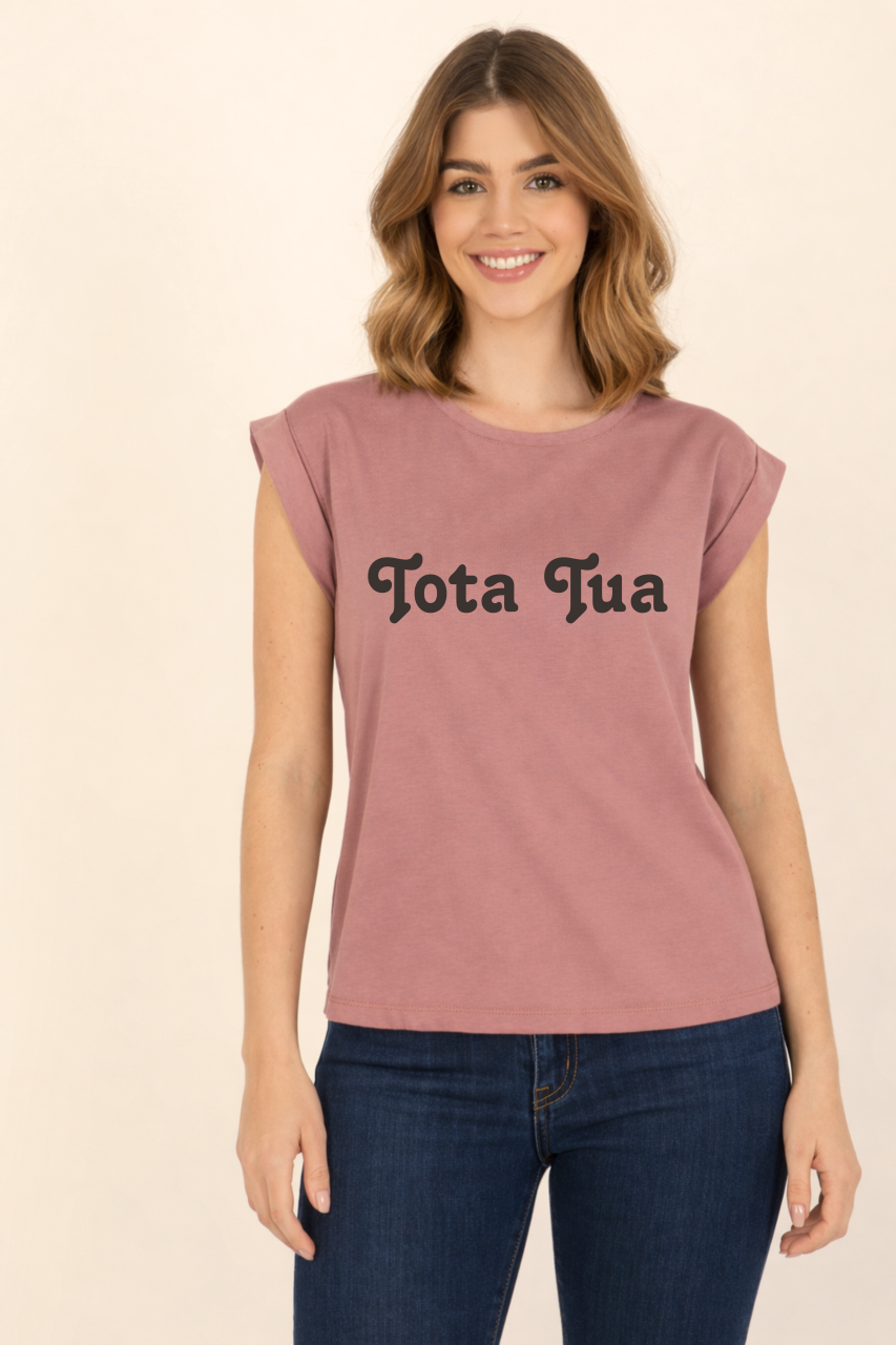 pudrowy róż damska koszulka katolicka chrzescijanska tota tua cała twoja.png