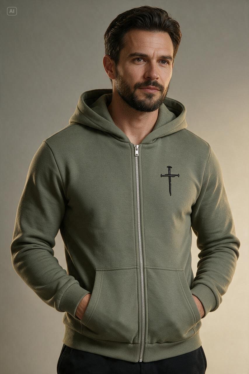 chrześcijańska katolicka religijna bluza męska rozpinana krzyż